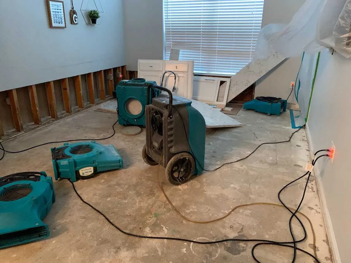 Dehumidifier in flood-cut room for Water Extraction & Removal in Orange